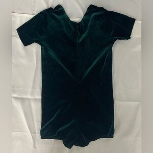 The Competitor Dark Green Velvet Biketard Leotard Dance Costume Classwear